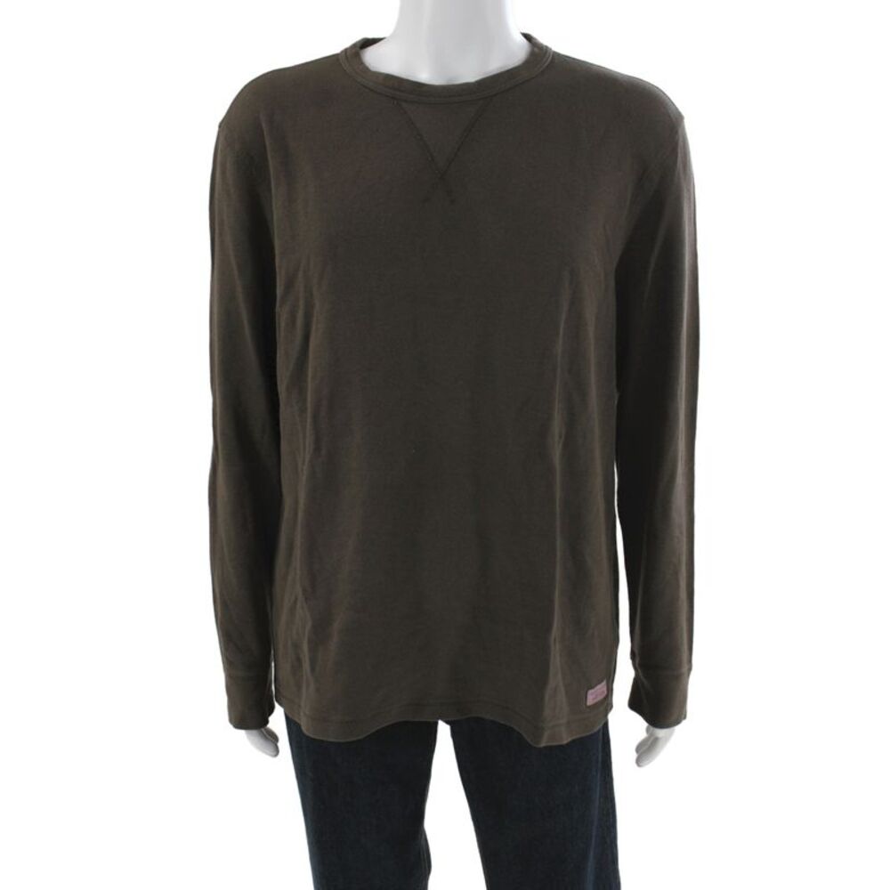 Scotch & Soda Mens Basic Brown Cotton Long Sleeve Crew Neck T-Shirt Size XL